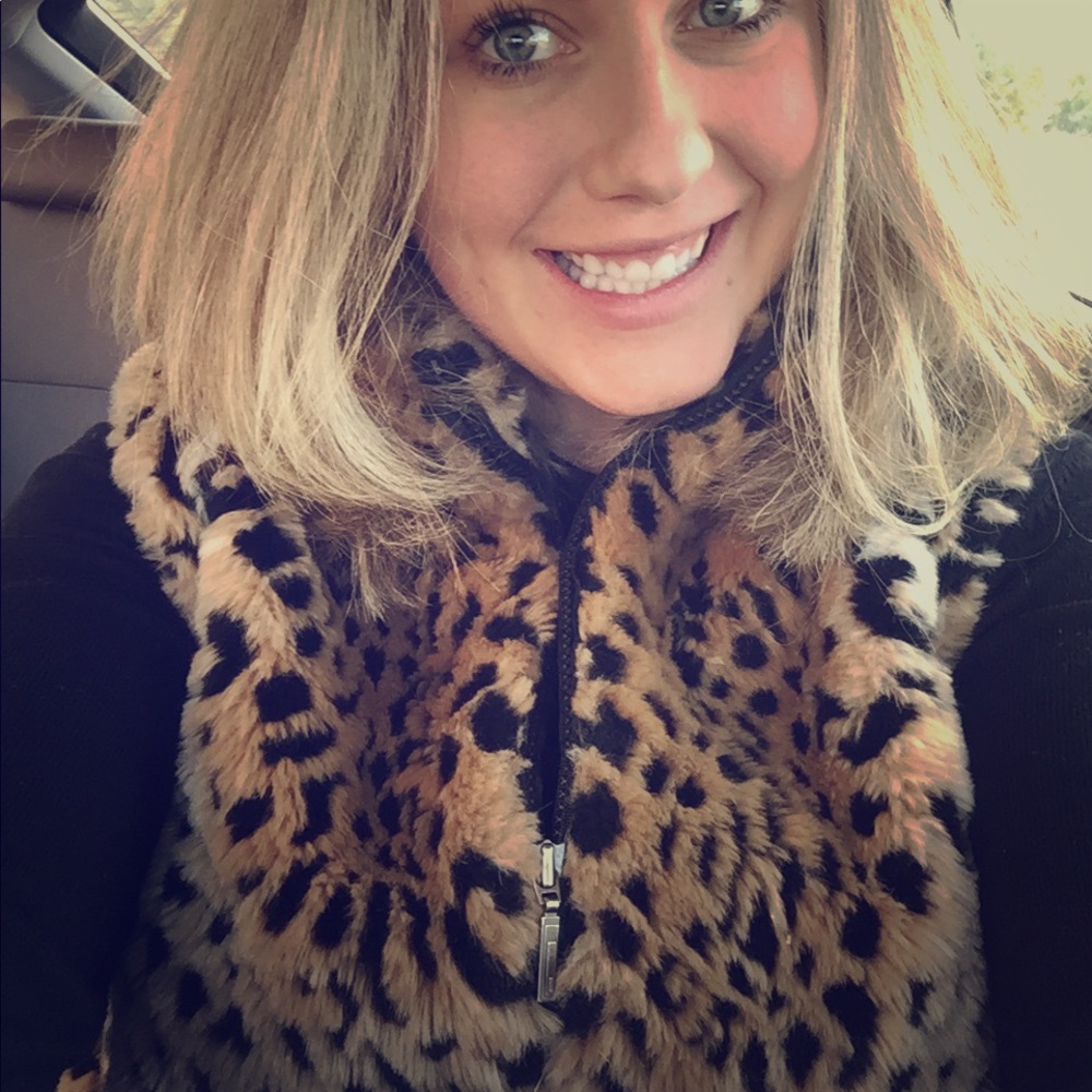 Vintage Leopard Print Faux Fur Vest